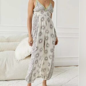 UO OUT FROM UNDER Hollis Lounge Wide Harem Leg Smocked Spaghetti Strap Jumpsuit